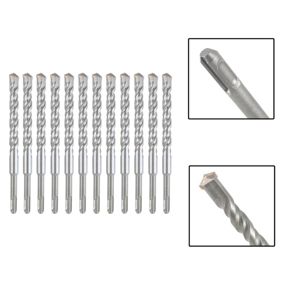 Jogo 12 Brocas SDS Plus 18x160 mm Aço Carbono Tungstênio