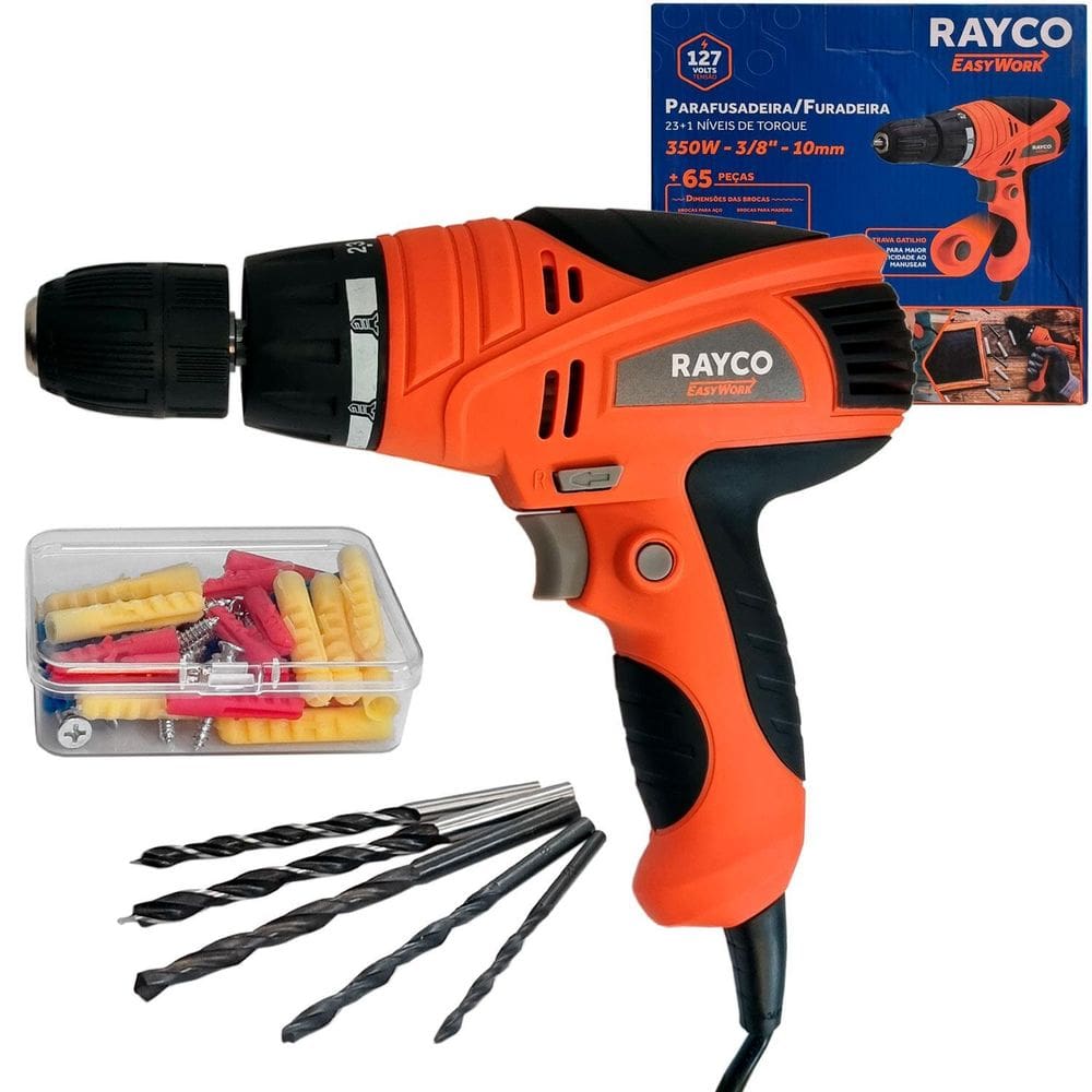 Parafusadeira Com Fio 350W Elétrica Profissional - 110V