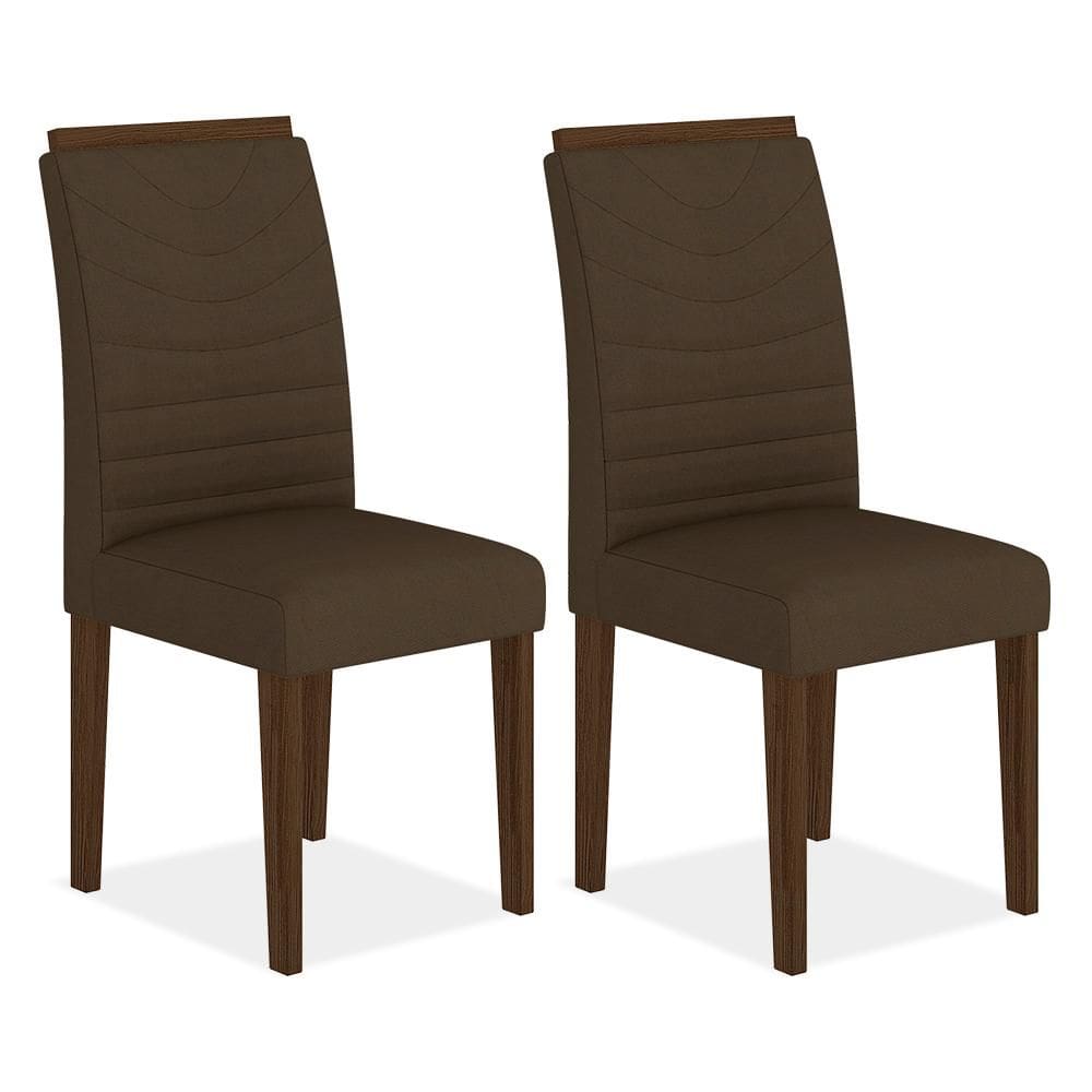 Conjunto 2 Cadeiras Lima Imbuia/ Marrom  - Móveis Arapongas