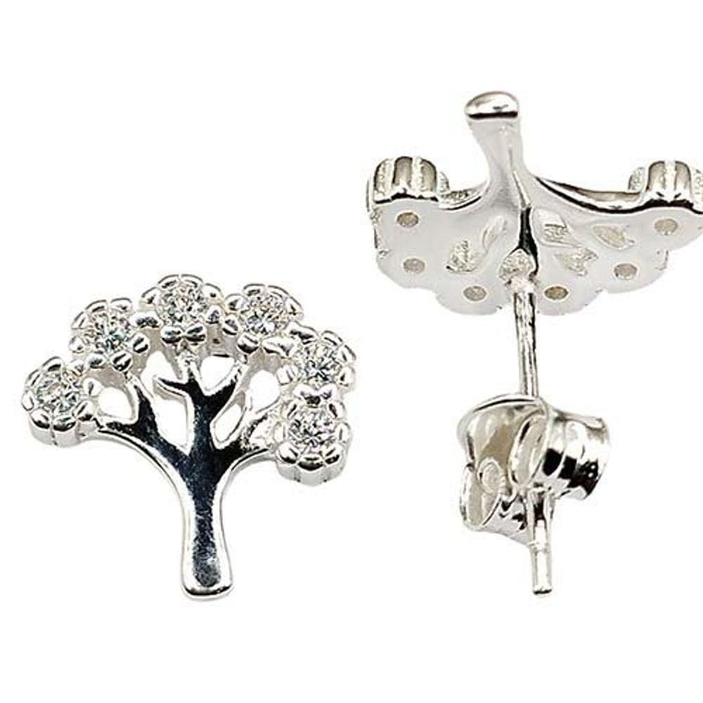 Brinco Cravejado Arvore Da Vida Prata 925