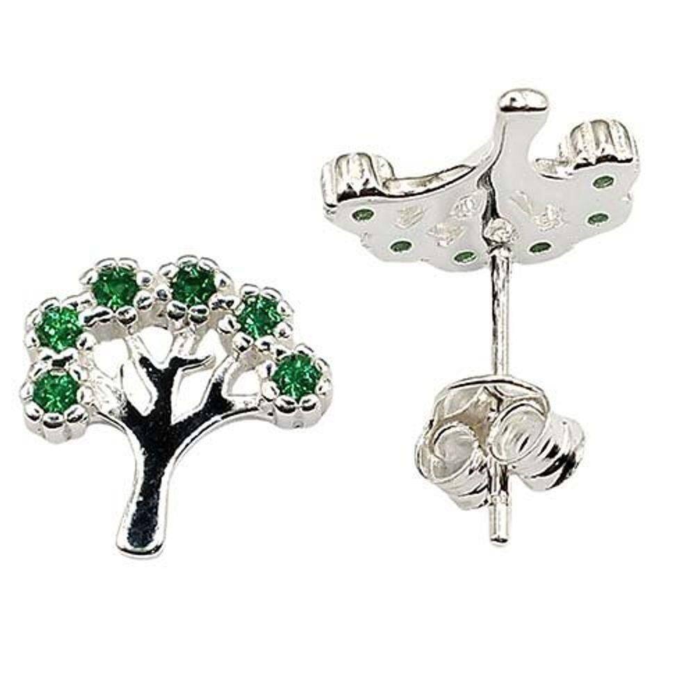 Brinco Cravejado Arvore Da Vida Prata 925