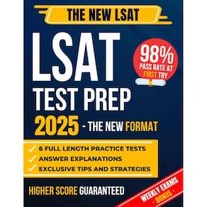 Livro de preparação para o teste LSAT: guia completo com 6 testes práticos