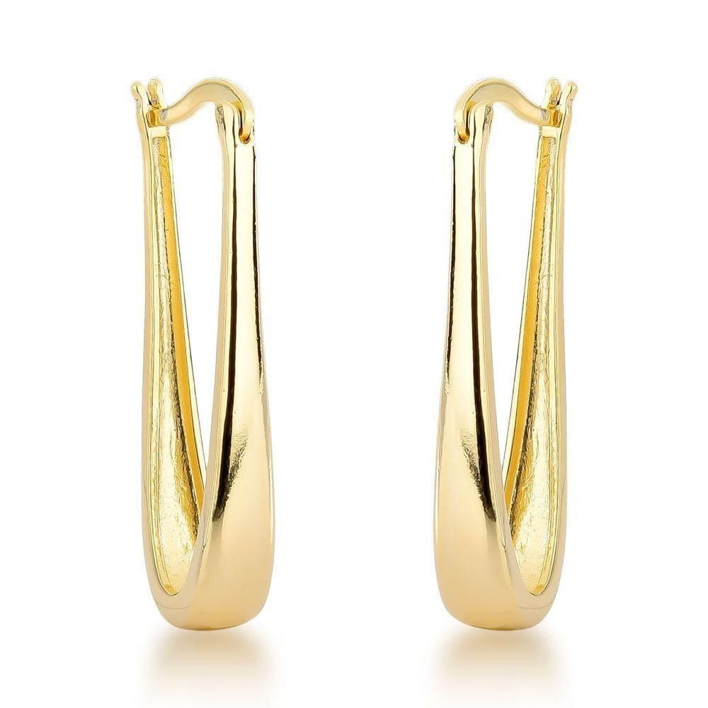 Brincos De Argola Polidos - Luxo Acessível Em Ouro 18k Banhado