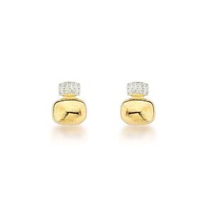 Toque De Glamour: Brincos Banhados A Ouro 18k Com Detalhe Em Zircônia Banhado A Ouro 18k