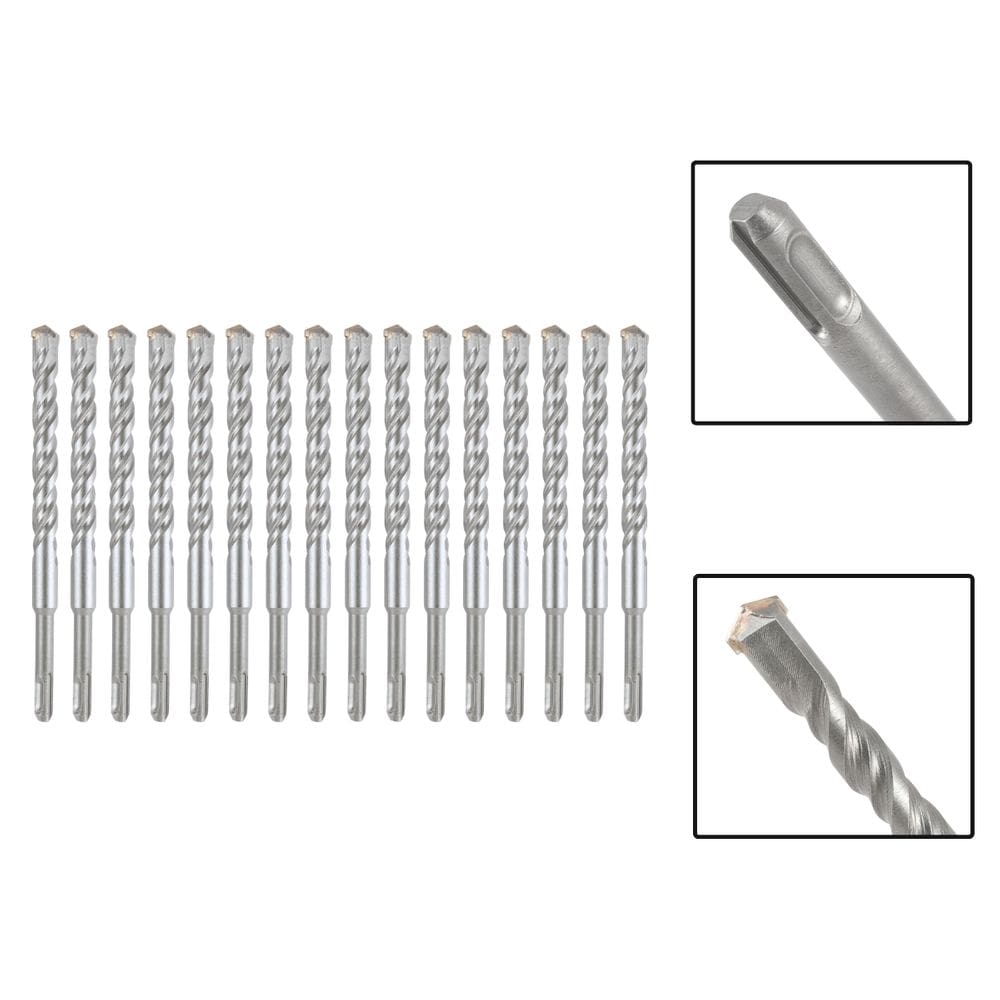 Jogo 16 Brocas SDS Plus 18x400 mm Aço Carbono Tungstênio