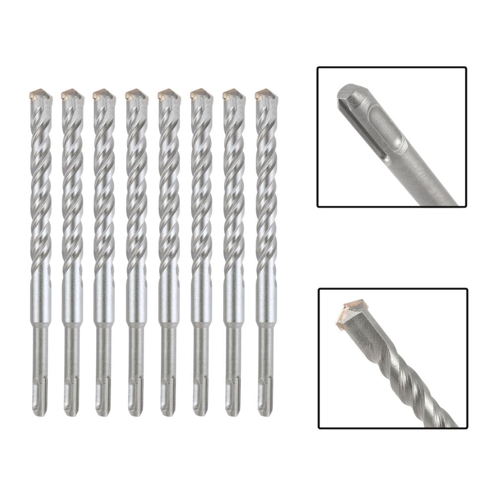 Jogo 8 Brocas SDS Plus 18x400 mm Aço Carbono Tungstênio Martelete