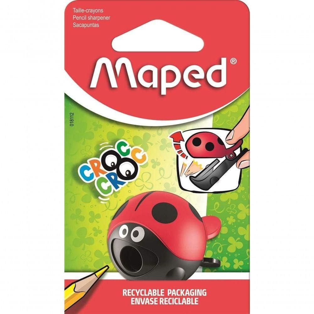 Apontador Maped Croc Easy Joaninha Vermelho E Preto