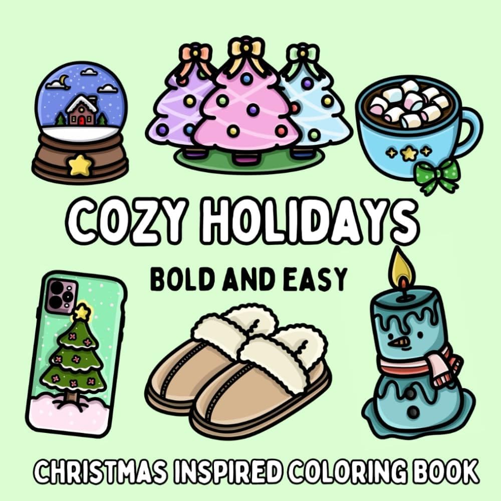 Livro de colorir Cozy Holidays Christma publicado de forma independente