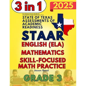 Pasta de trabalho STAAR Test Prep Grade 3 Mathematics, ELA com testes