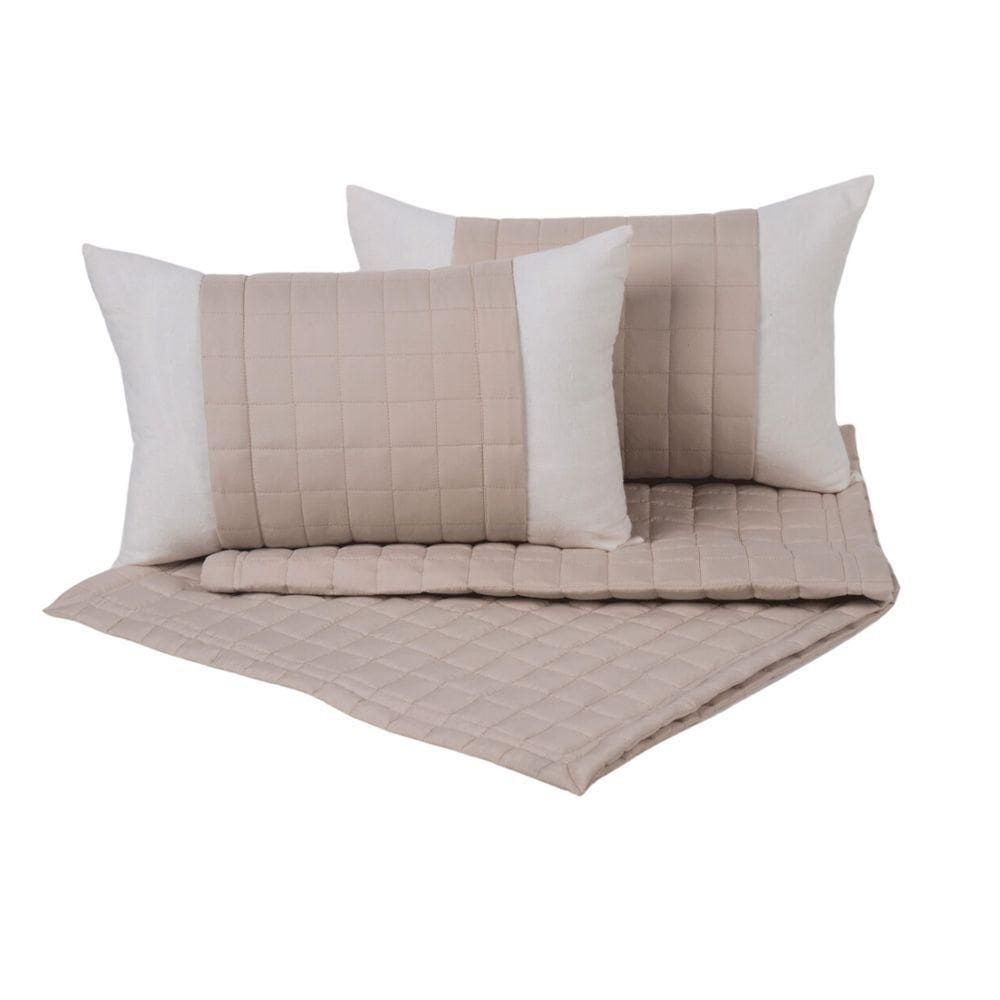 Kit Peseira Copacabana 5 Peças Queen 100% Poliéster Percal 300 Fios cáqui