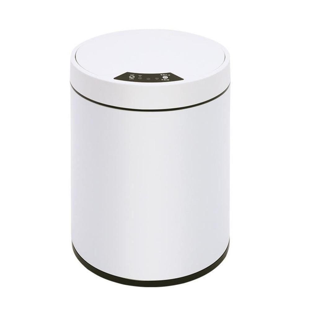Lixeira Automática Branca 8 Litros Sensor Inteligente Cozinha Banheiro Inox