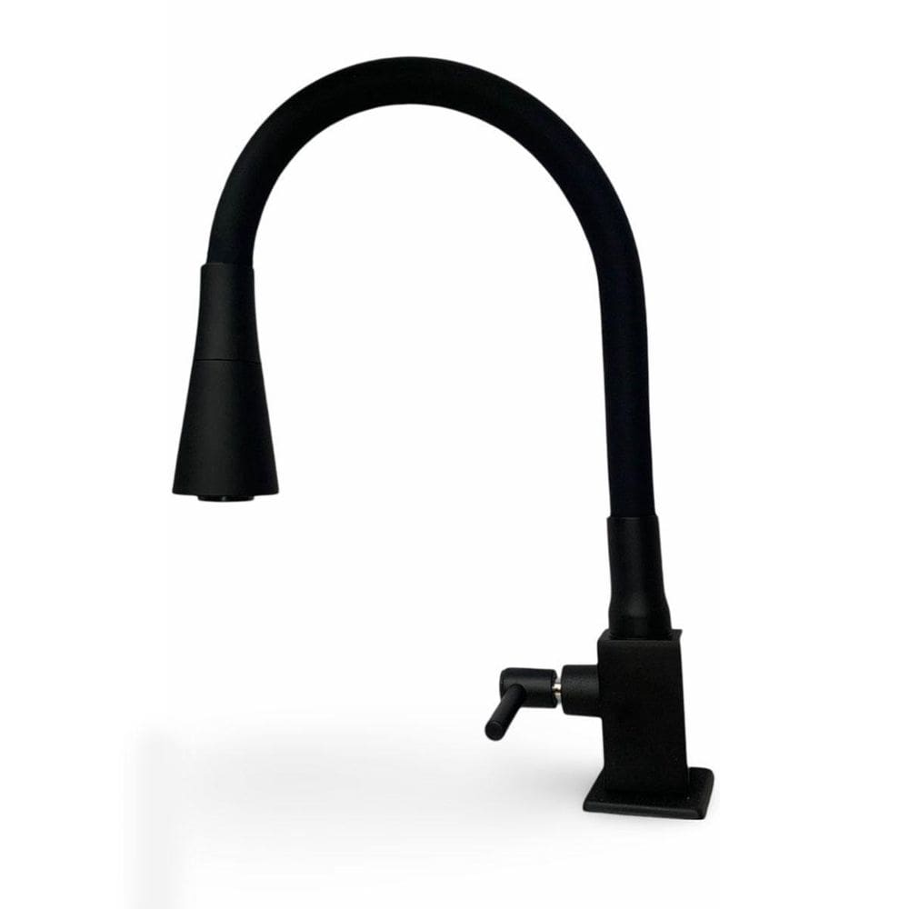 Torneira Bancada Cozinha Bica Color Preto Fosco Metal 1/4