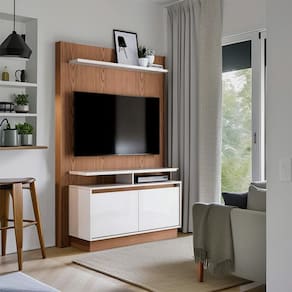 Painel para TV 40 Polegadas Weels Freijó com Off White 122 cm