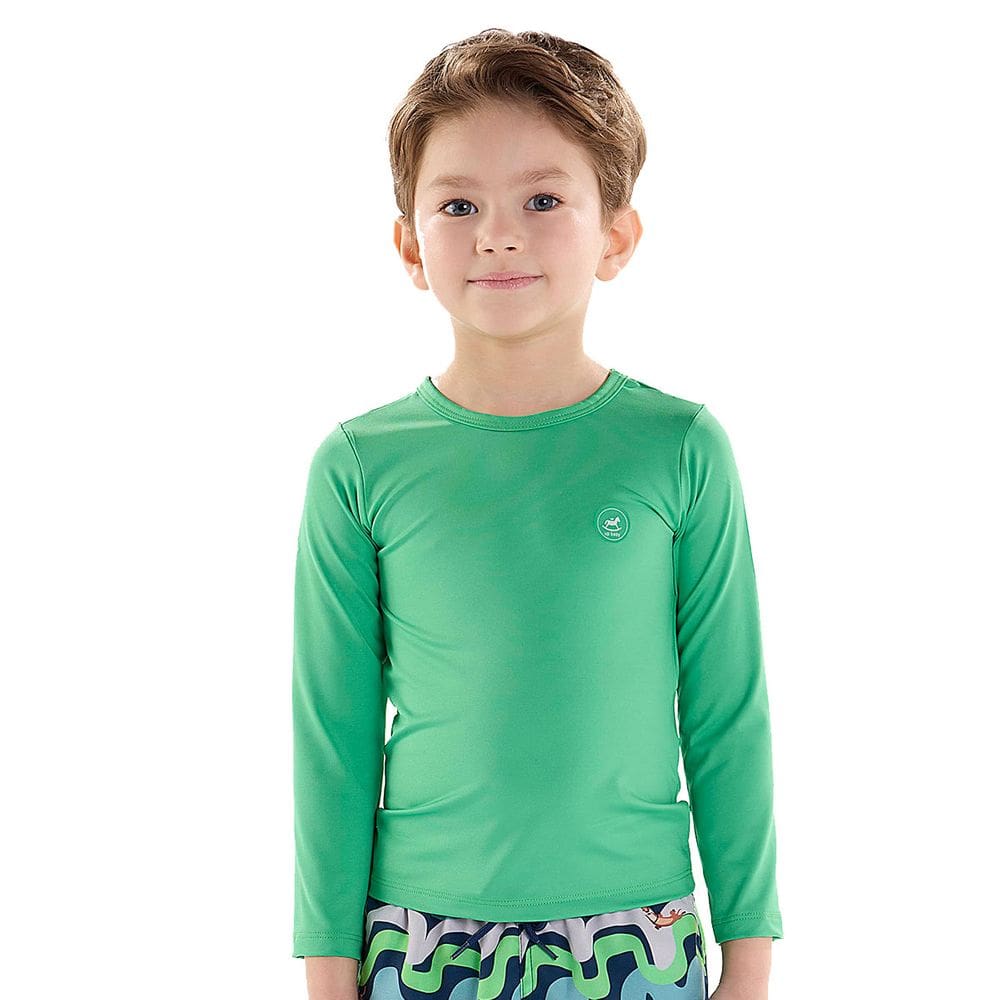 Camiseta Praia Infantil Proteção UV Verde Kelly Up Baby