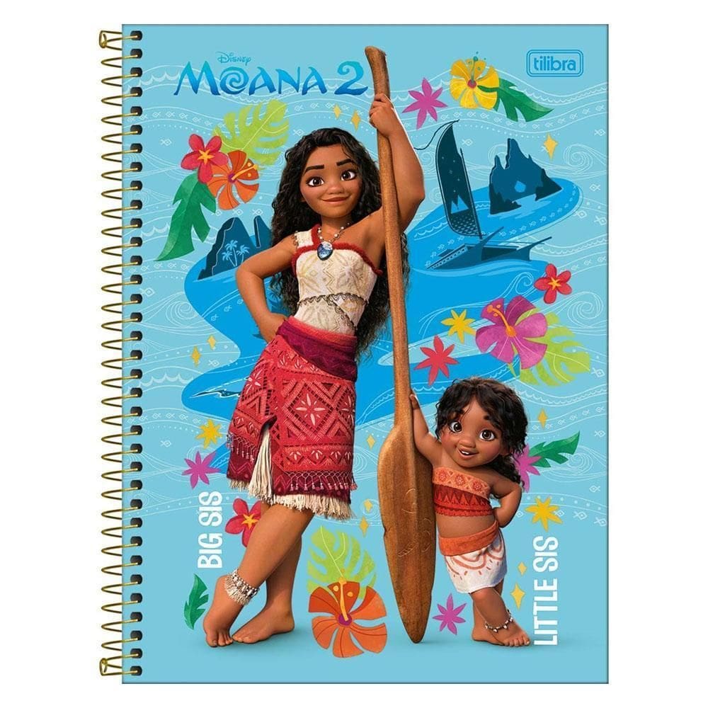 Caderno Univ 1 Matéria 80Fls Moana 2 Azul Tilibra