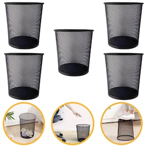 Kit 5 Lixeiras 10 Litros Cesto Metal Telado Aramado Escritório Home Office