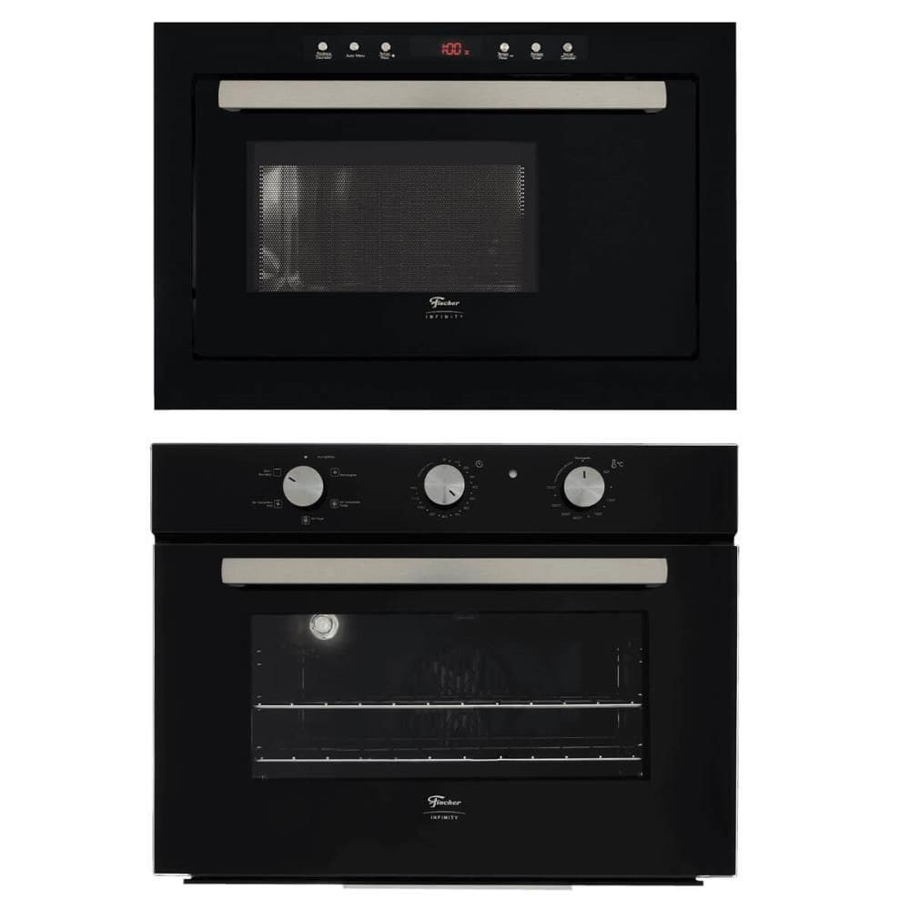 Kit Forno Elétrico Fischer Infinity Embutir 50L 5 Funções + Micro-ondas Infinity 25L Preto 220V