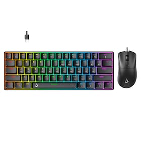 Kit Teclado E Mouse Gamer Rise Mode G1 Set 02 Black RGB Switch Red 12000DPI Preto - RM-GS02-BRED