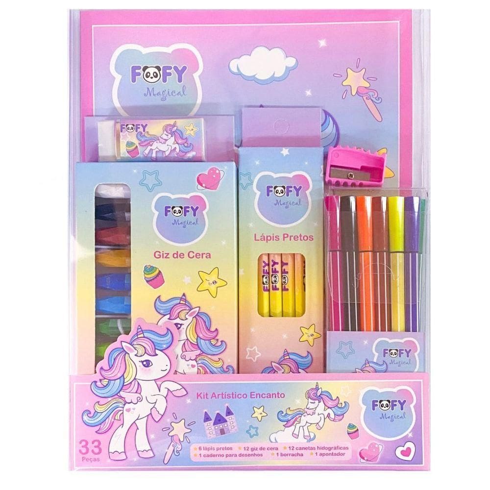 Kit Desenho Artístico Infantil Encanto Com 33 Peças Fofy