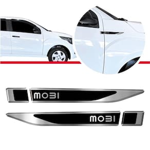 Par De Emblema Lateral Fiat Mobi 2017-2019 Resinado Cromado