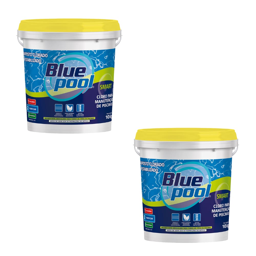 Kit 02 Cloro Piscina Granulado Bluepool Fluidra Balde 10Kg
