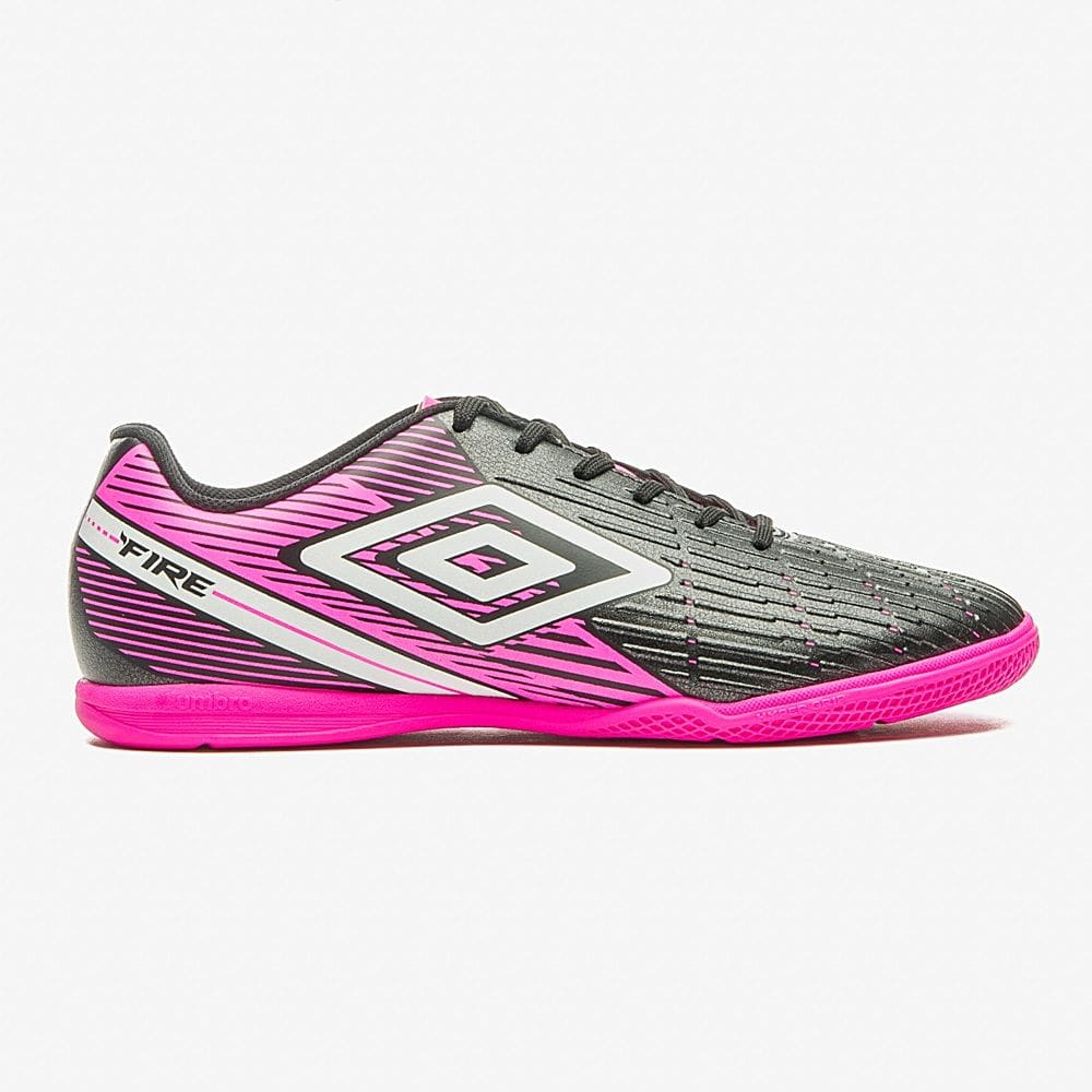 Chuteira Futsal Umbro Fire Preto/Rosa