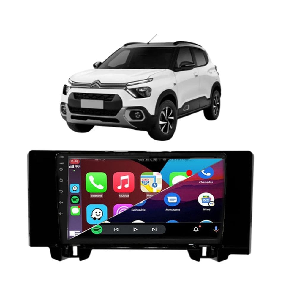 Kit Multimidia C3 23 / 24 Carplay AndroidAuto 9 Pol BT USB FM - Roadstar 908BR