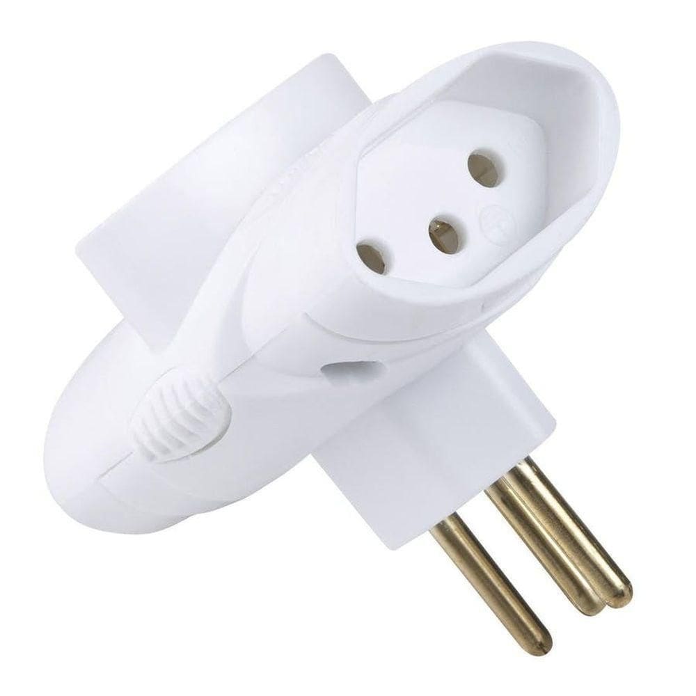 Pino Adaptador Tipo T Branco 2p+t 10a - Tramontina