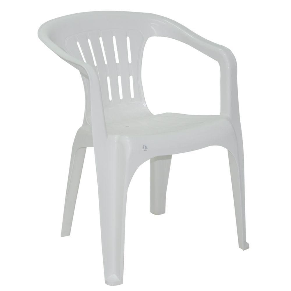 Cadeira Com Braços Em Polipropileno Branco Tramontina Atalaia Basic
