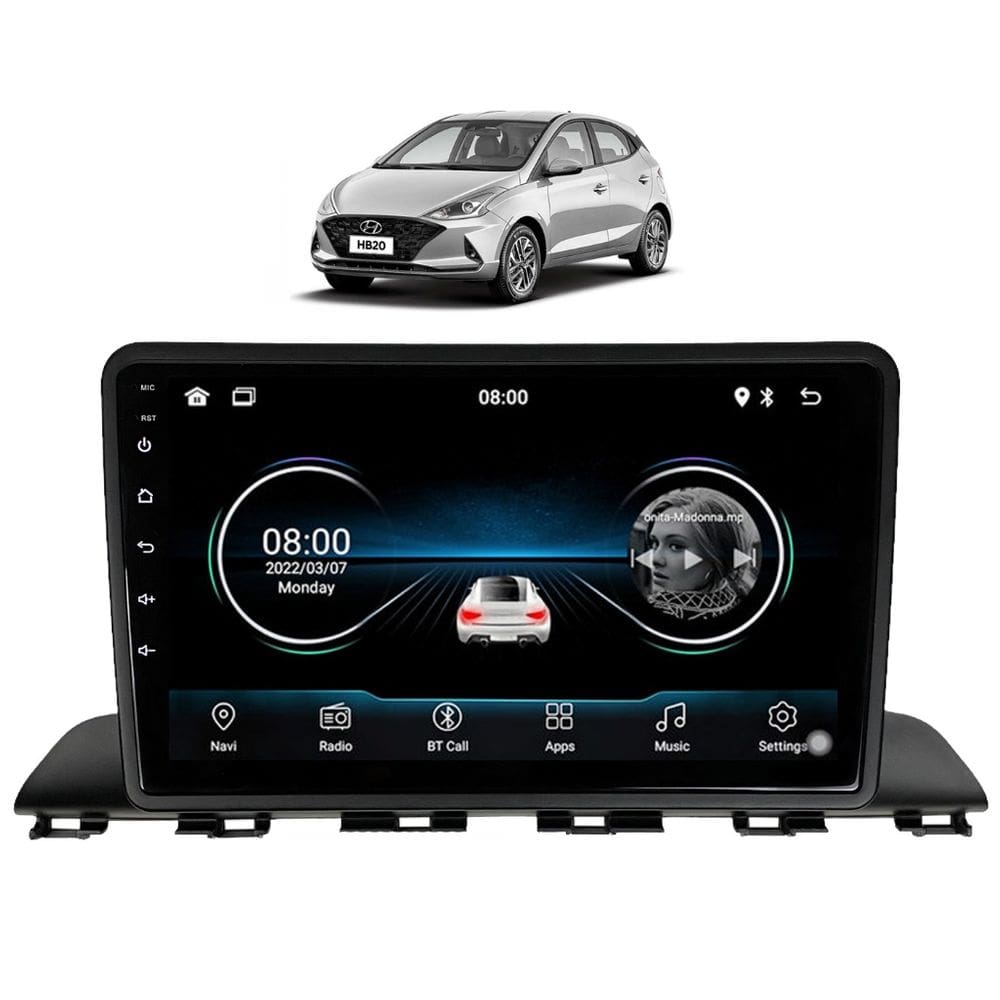 Kit Multimidia Hb20 2020 / 2024 Carplay AndroidAuto 9 Pol - Roadstar 908BR