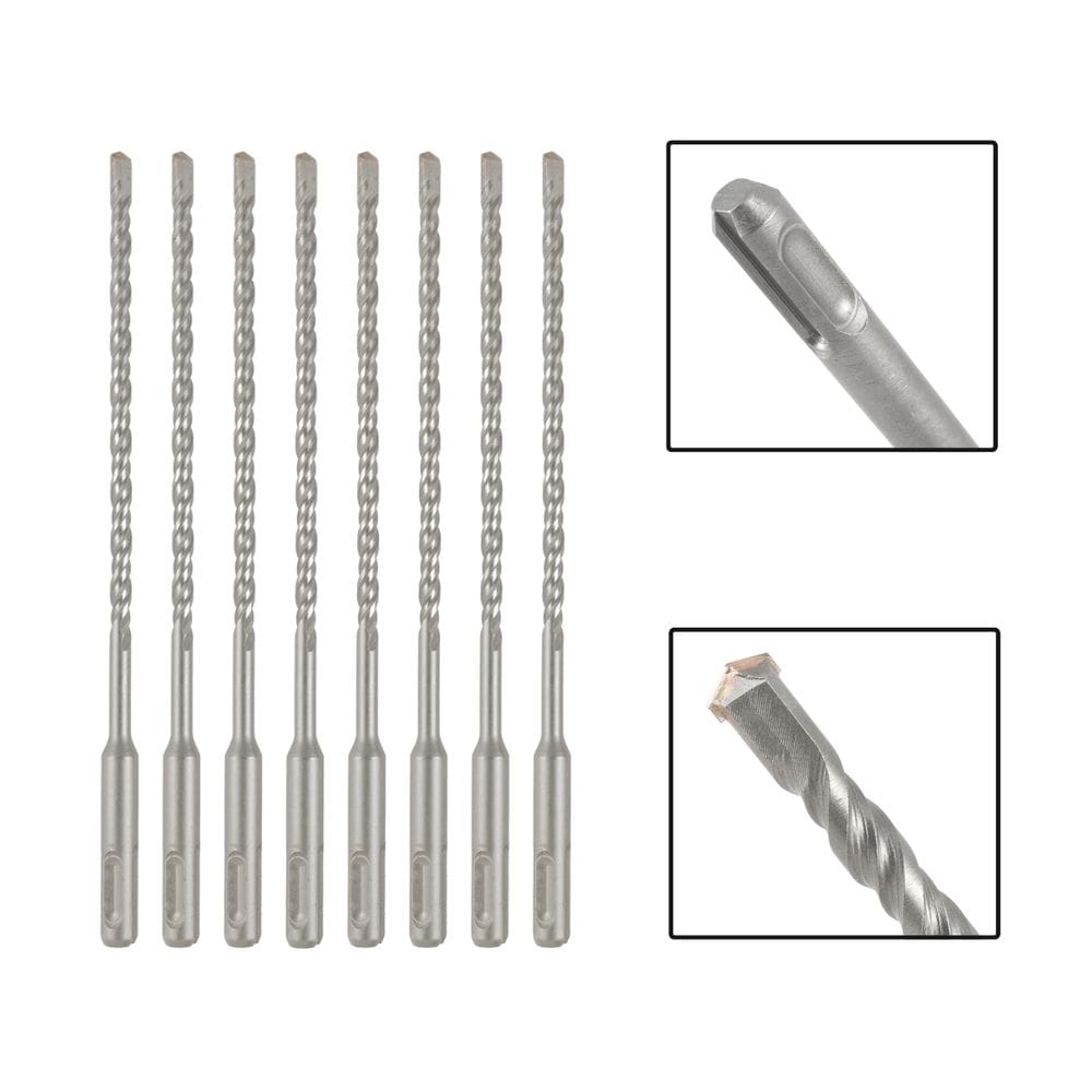 Jogo 8 Brocas SDS Plus 8x110 mm Aço Carbono Tungstênio