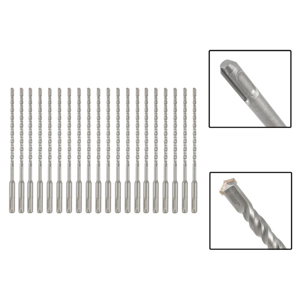 Jogo 20 Brocas SDS Plus 8x160 mm Aço Carbono Tungstênio