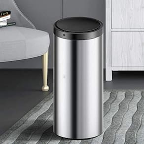 Lixeira Automática Redonda 50l Com Sensor Prática E Moderna Branca