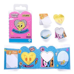 Bloco Adesivo Looney Tunes 4 Blocos Com 15 Folhas - Leoarte