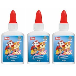 3x Cola Branca Líquida Escolar Patrulha Canina 40g - Tris
