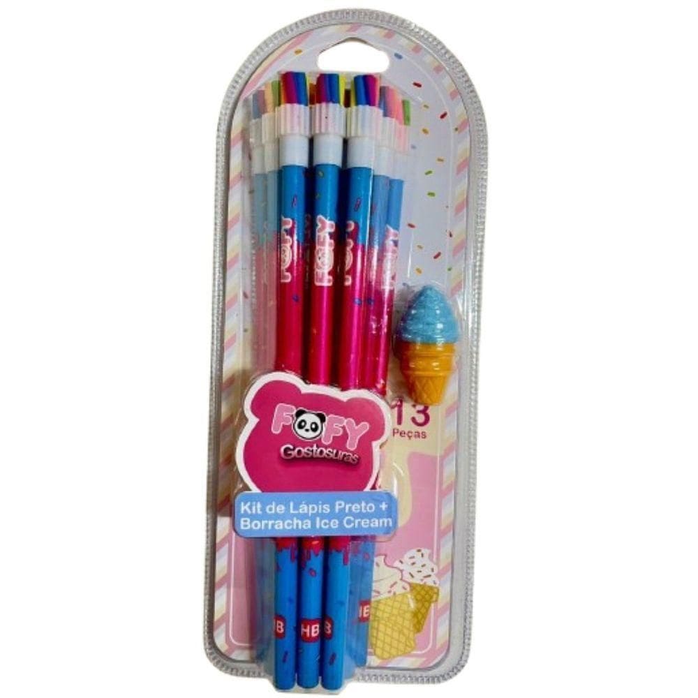 Kit De Lapis Preto E Borracha Ice Cream - Ff5508 - Fofy