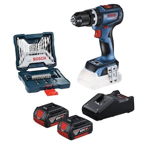 Parafusadeira Bosch Gsb18V-90 18V + 2Bat 4A + Carreg E Kit