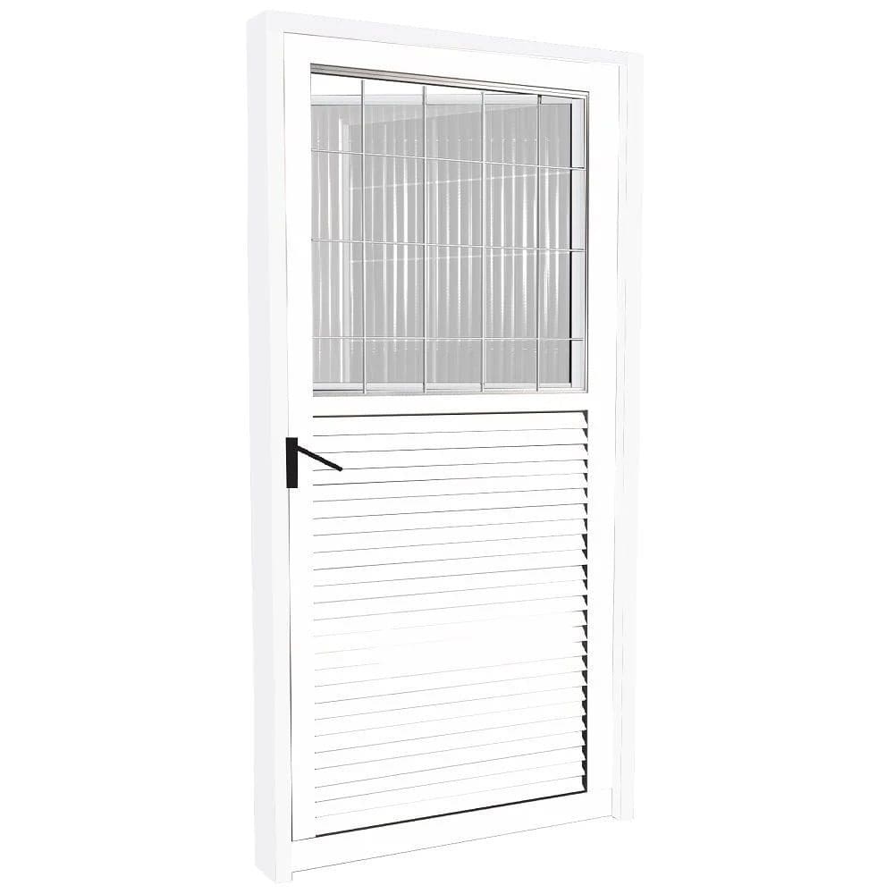 Porta Aluminio Branco Giro Post VD Liso Lado Direito 0,80X2,10 Quality