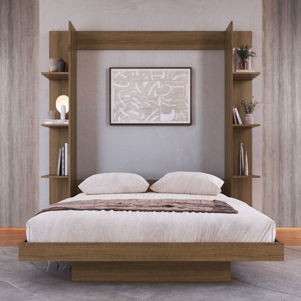 Cama Casal Vancouver Articulável 8 Prateleiras Marrom - Art In Móveis