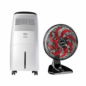 Wap Climatizador de Ar Air Protect e Polishop Ventilador de Mesa e Parede 8 Pas