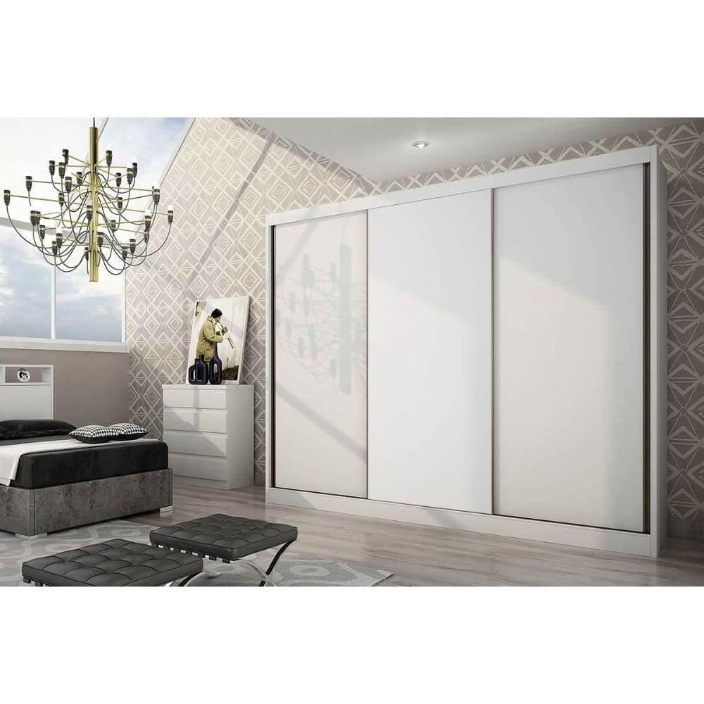 Guarda Roupa Casal 3 Portas De Correr E 8 Gavetas Natus-duna Cumaru-fendi