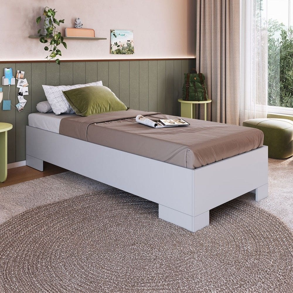 Cama Solteiro Xangai Branco - Art In Móveis