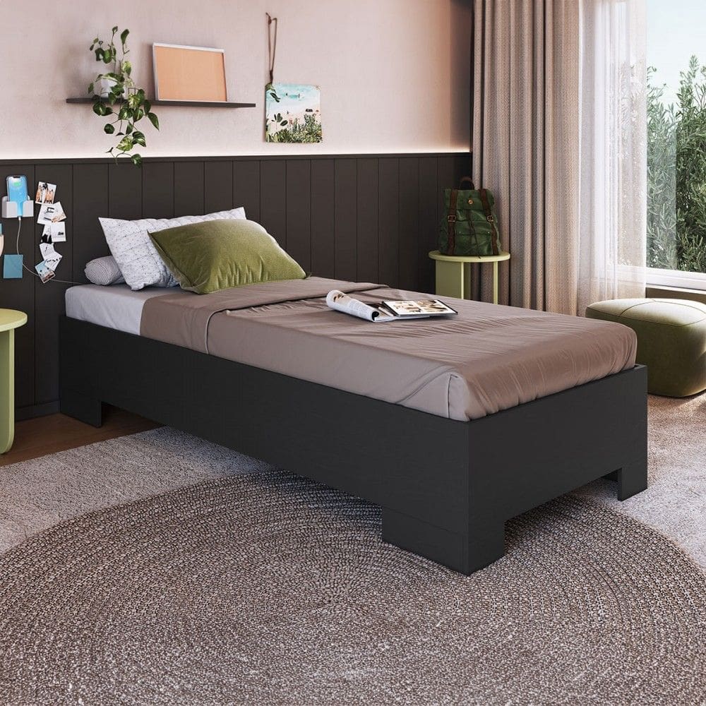 Cama Solteiro Xangai Grafite - Art In Móveis