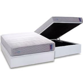 Conjunto Box Baú Casal Colchão Espuma Herval D33 - Ag 65 Feelcore + Base Crc Courano White (138x188)
