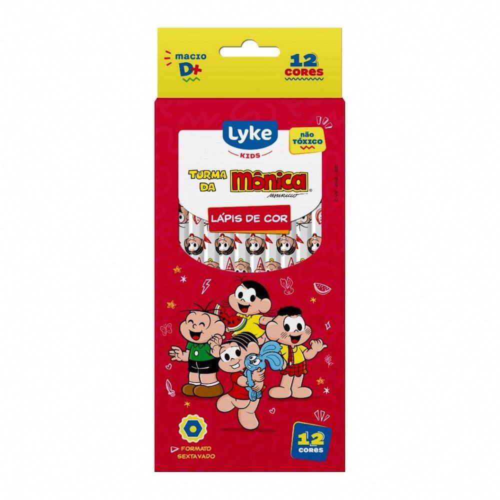 Lápis De Cor 12 Cores Sextavado Turma Da Mônica 200109