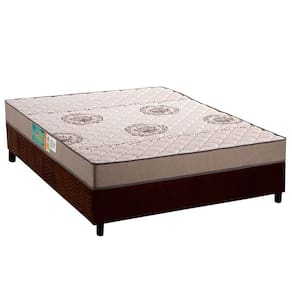 Conjunto Box Viúva Colchão Espuma Polar D33 Pérola Clean + Base Crc Suede Brown (128x188)