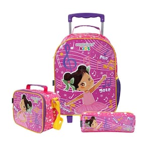 Kit Mochila Lancheira e Estojo Dermiwill Bailarina Rosa