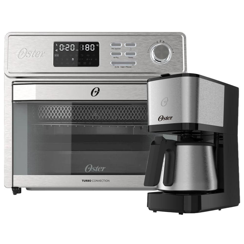 Kit Forno e Fryer 25L e Cafeteira Inox 1,2L Oster - 220V