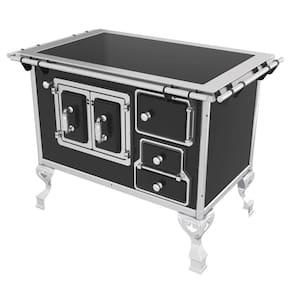 Fogão A Lenha Venâncio Tradicional Nº2 Vitroceramico Preto Saída Esquerdo Porta Dupla 47367