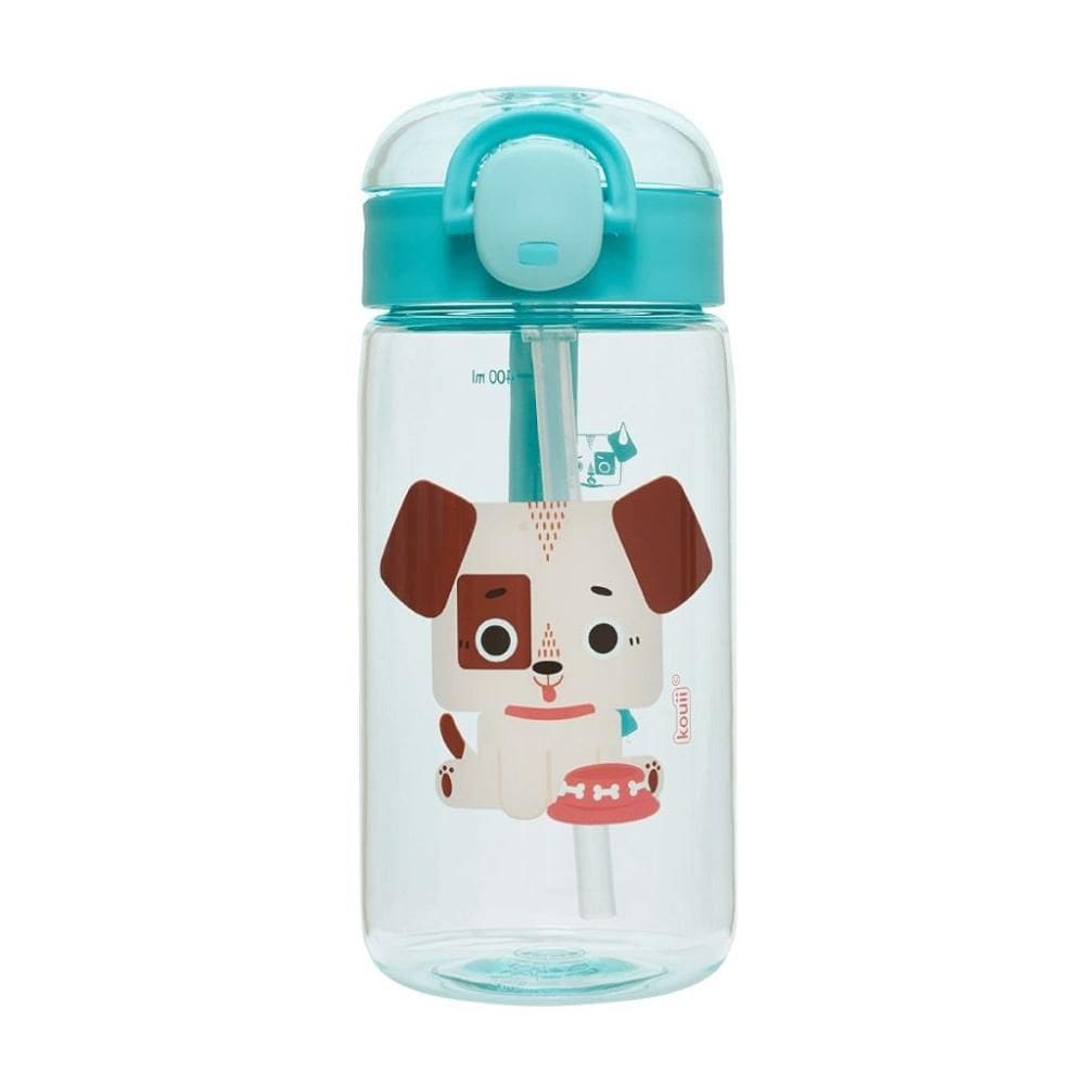 Garrafa Com Canudo Pacific Kouii 460ML Cachorro Théo Azul